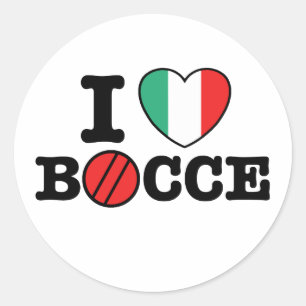 Pegatina Redonda Amo Bocce