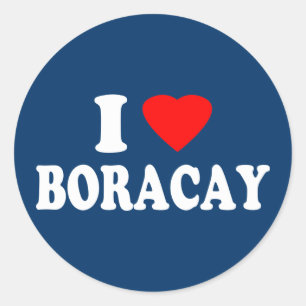 Pegatina Redonda Amo Boracay