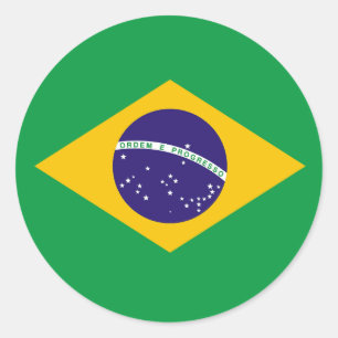 Pegatina Redonda Amo Brasil