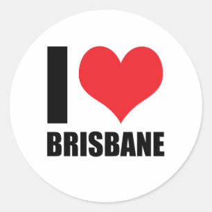 Pegatina Redonda Amo Brisbane
