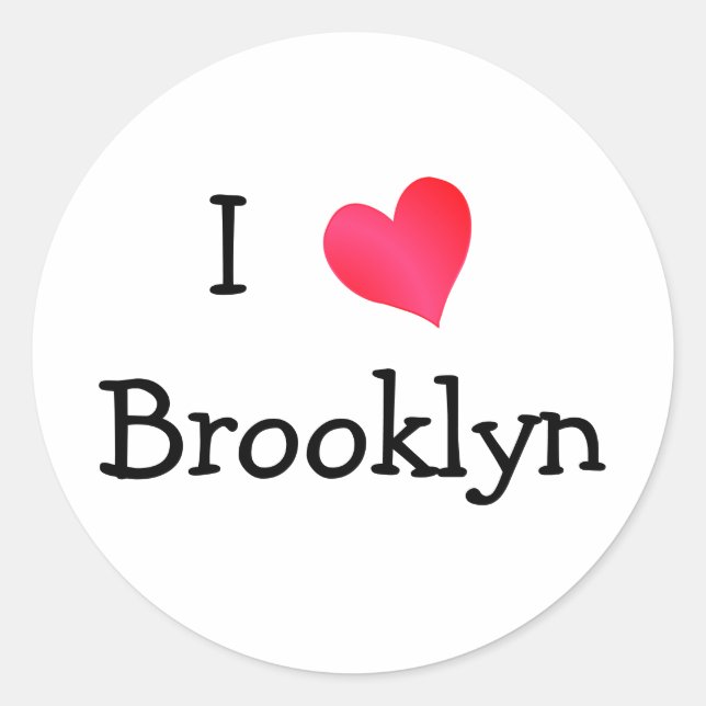 Pegatina Redonda Amo Brooklyn (Anverso)