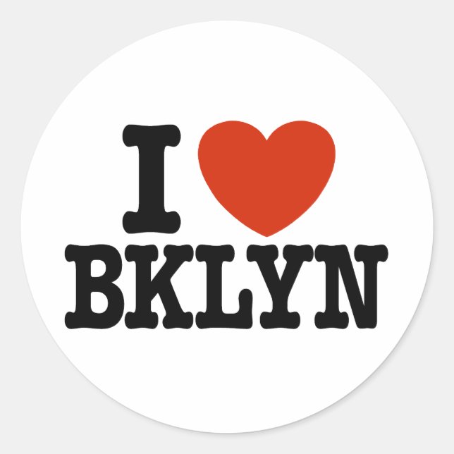 Pegatina Redonda Amo Brooklyn (Anverso)