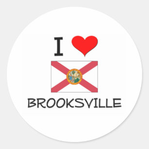 Pegatina Redonda Amo BROOKSVILLE Florida