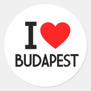 Pegatina Redonda Amo Budapest