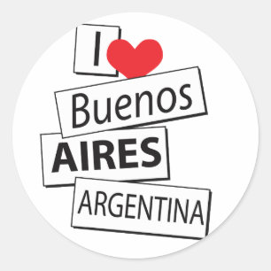 Pegatina Redonda Amo Buenos Aires