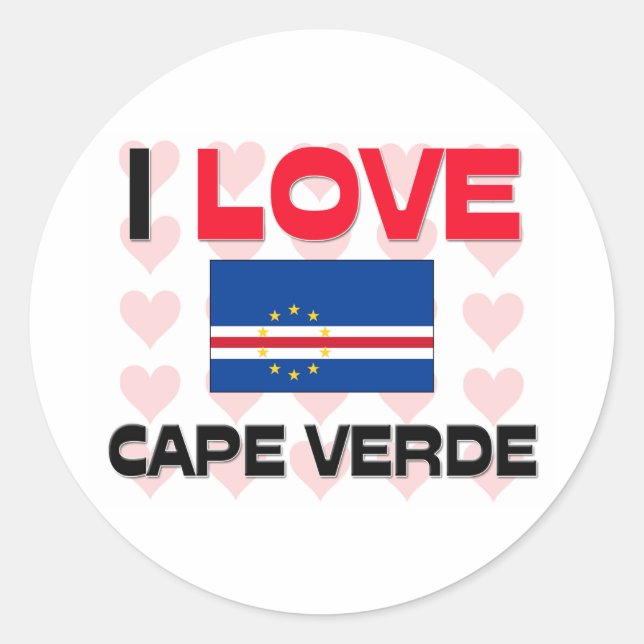Pegatina Redonda Amo Cabo Verde (Anverso)