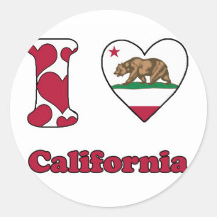 Pegatina Redonda Amo California