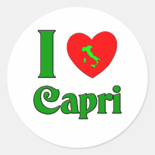 Pegatina Redonda Amo Capri Italia