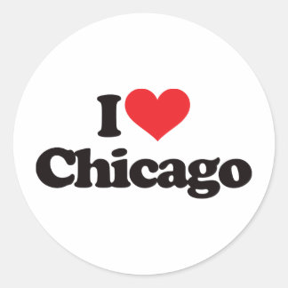 Pegatina Redonda Amo Chicago