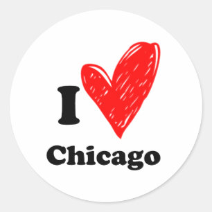 Pegatina Redonda Amo Chicago