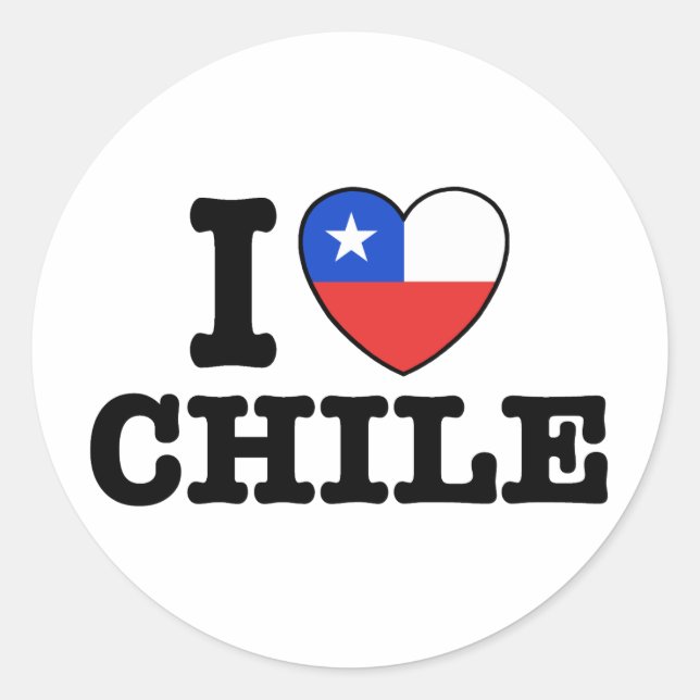 Pegatina Redonda Amo Chile (Anverso)
