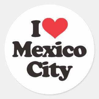 Pegatina Redonda Amo Ciudad de México