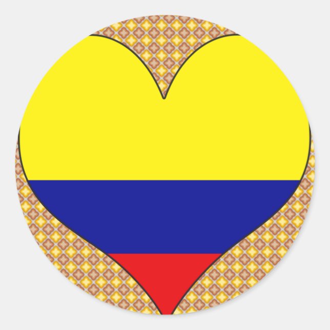 Pegatina Redonda Amo Colombia (Anverso)