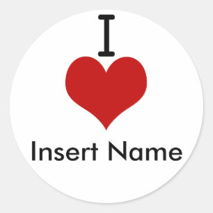 Pegatina Redonda Amo (corazón)