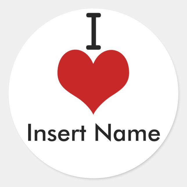 Pegatina Redonda Amo (corazón) (Anverso)
