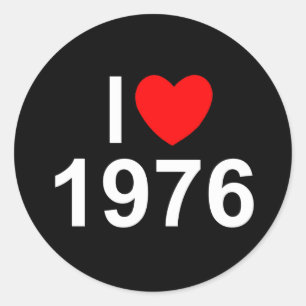 Pegatina Redonda Amo (corazón) 1976
