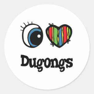 Pegatina Redonda Amo (Corazón) a los Dugones