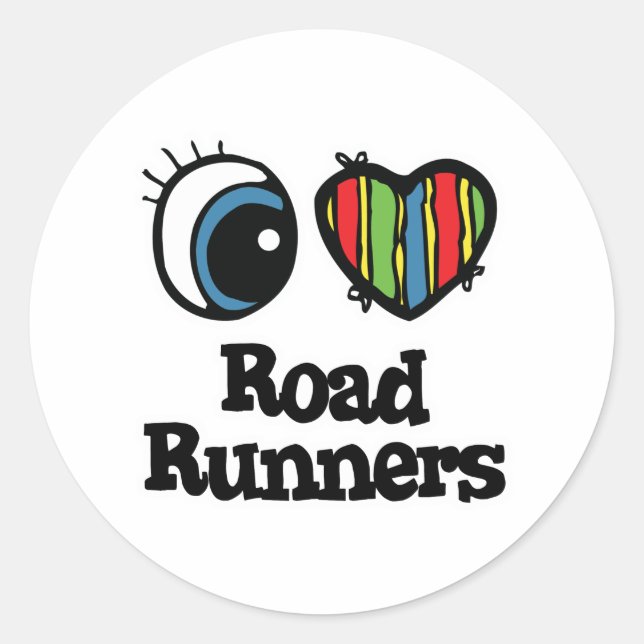 Pegatina Redonda Amo (Corazón) Correcaminos (Anverso)