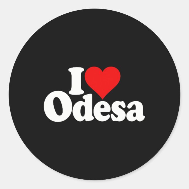 Pegatina Redonda Amo corazón Odesa Odessa Ucrania Ukr  (Anverso)
