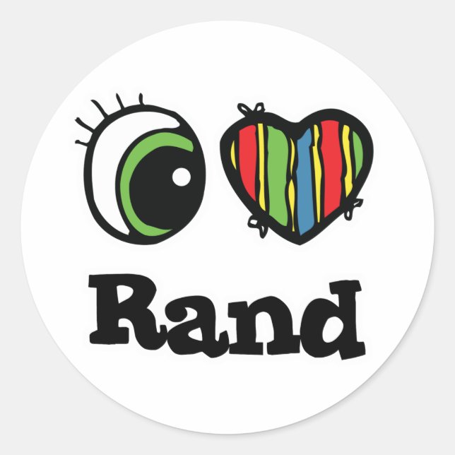 Pegatina Redonda Amo (Corazón) Rand (Anverso)