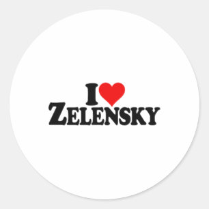 Pegatina Redonda Amo Corazón Zelensky Volodymyr Ucrania Ukr 1 