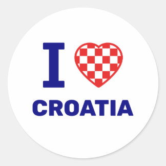 Pegatina Redonda Amo Croacia