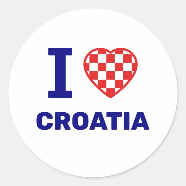 Pegatina Redonda Amo Croacia (Anverso)
