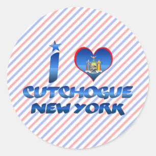 Pegatina Redonda Amo Cutchogue, Nueva York