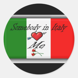 Pegatina Redonda Amo de Italia