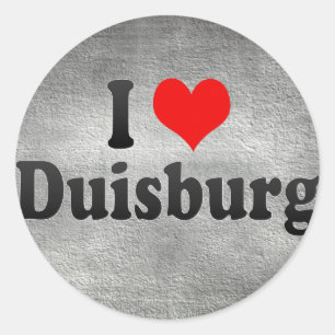 Pegatina Redonda Amo Duisburgo, Alemania