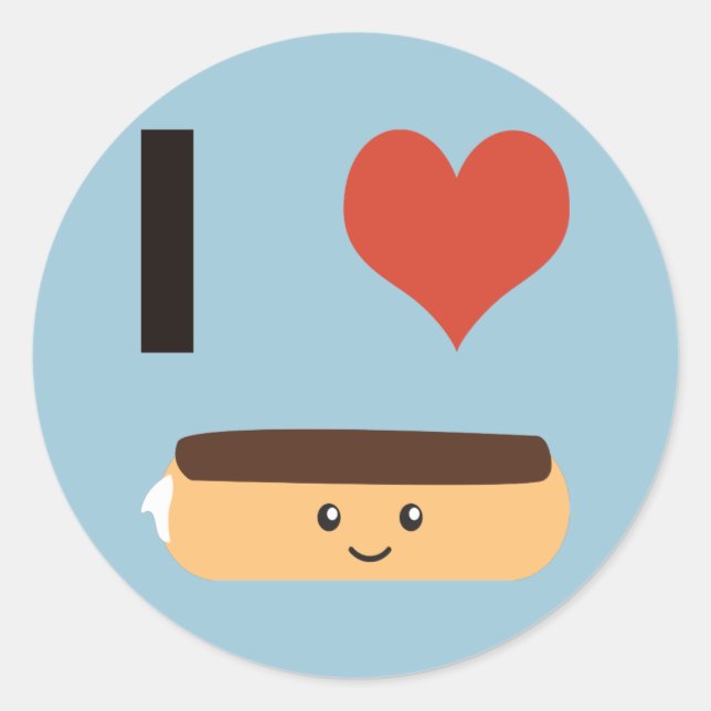 Pegatina Redonda Amo Eclaires (Anverso)