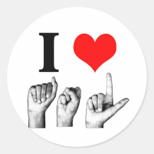 Pegatina Redonda Amo el A-S-L