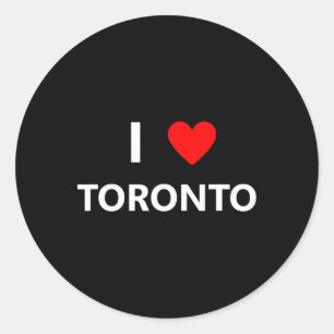 Pegatina Redonda Amo el amor Toronto Canadá Ciudad Turística Recuer