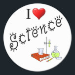 Pegatina Redonda Amo el aula de Science Heart Lab<br><div class="desc">Usa a estos pegatinas en informes de libros,  correspondencia,  para decorar tu caja de almuerzo,  u otras maneras creativas.</div>