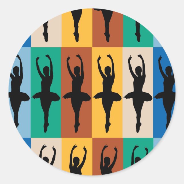 Pegatina Redonda Amo el ballet (Anverso)