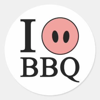 Pegatina Redonda Amo el Bbq