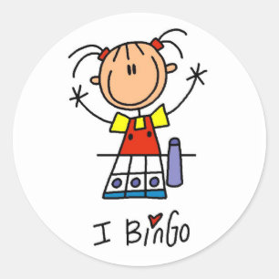 Pegatina Redonda Amo el Bingo