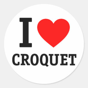 Pegatina Redonda Amo el Croquet