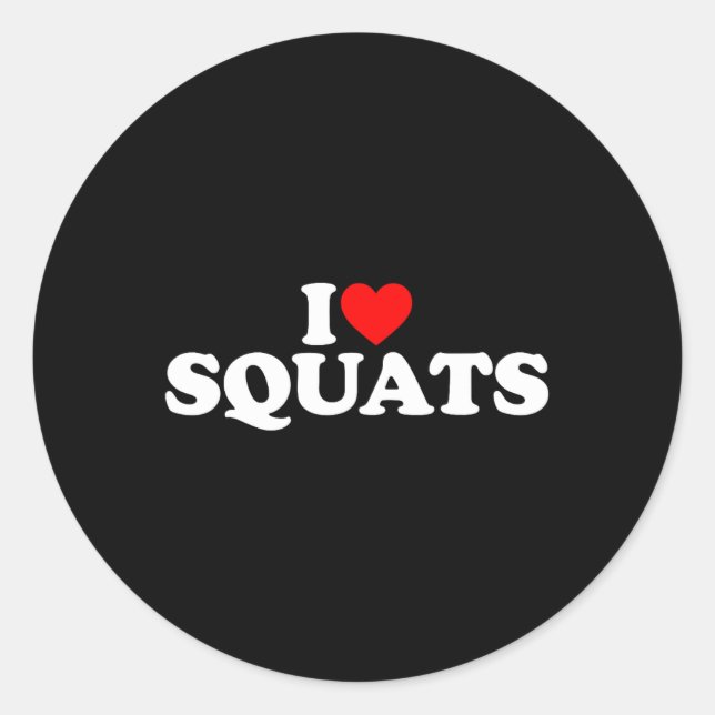 Pegatina Redonda Amo el gimnasio de squats (Anverso)