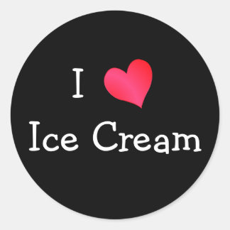 Pegatina Redonda Amo El Helado