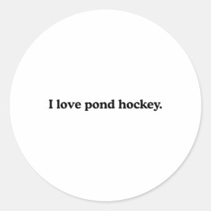 Pegatina Redonda Amo el hockey de estanque - Amante del divertido d