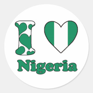 Pegatina Redonda Amo el imán nigeriano