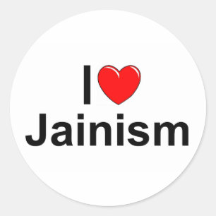 Pegatina Redonda Amo el jainismo (corazón)