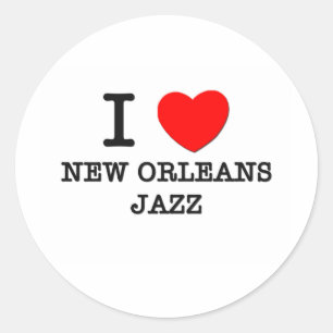 Pegatina Redonda Amo el jazz de New Orleans