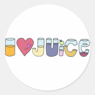 Pegatina Redonda Amo el jugo