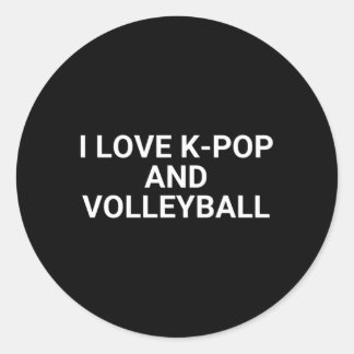 Pegatina Redonda Amo El K-Pop Y El Voleibol