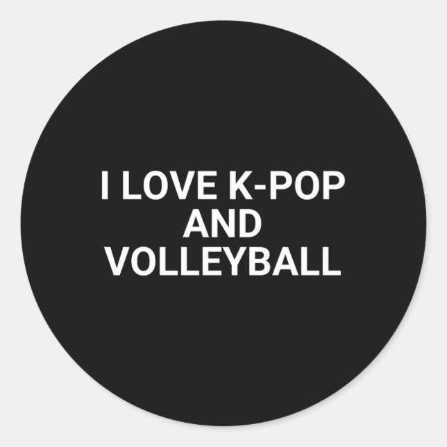 Pegatina Redonda Amo El K-Pop Y El Voleibol (Anverso)