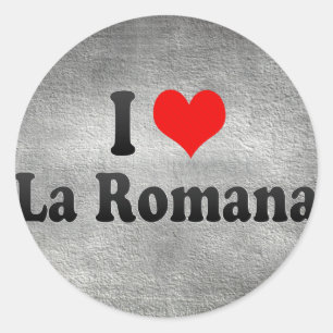 Pegatina Redonda Amo el La Romana, República Dominicana