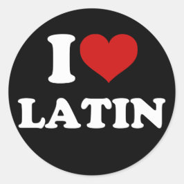 Pegatina Redonda Amo el latín