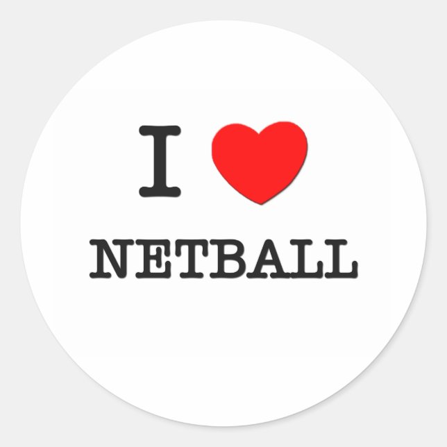 Pegatina Redonda Amo el Netball (Anverso)